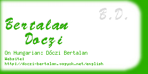 bertalan doczi business card