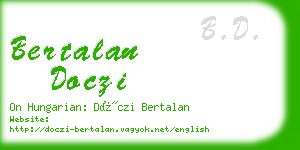 bertalan doczi business card